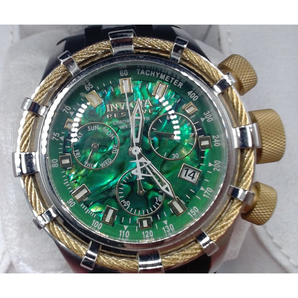 Invicta Reserve Bolt 50mm Green MOP Dial Watch 26193 With Box & Papers - Picture 1 of 7